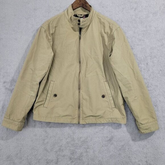 Flint And Tinder Mens Cotton Jacket M Plaid Lining Mock neck‎ Full Zip - Picture 1 of 11